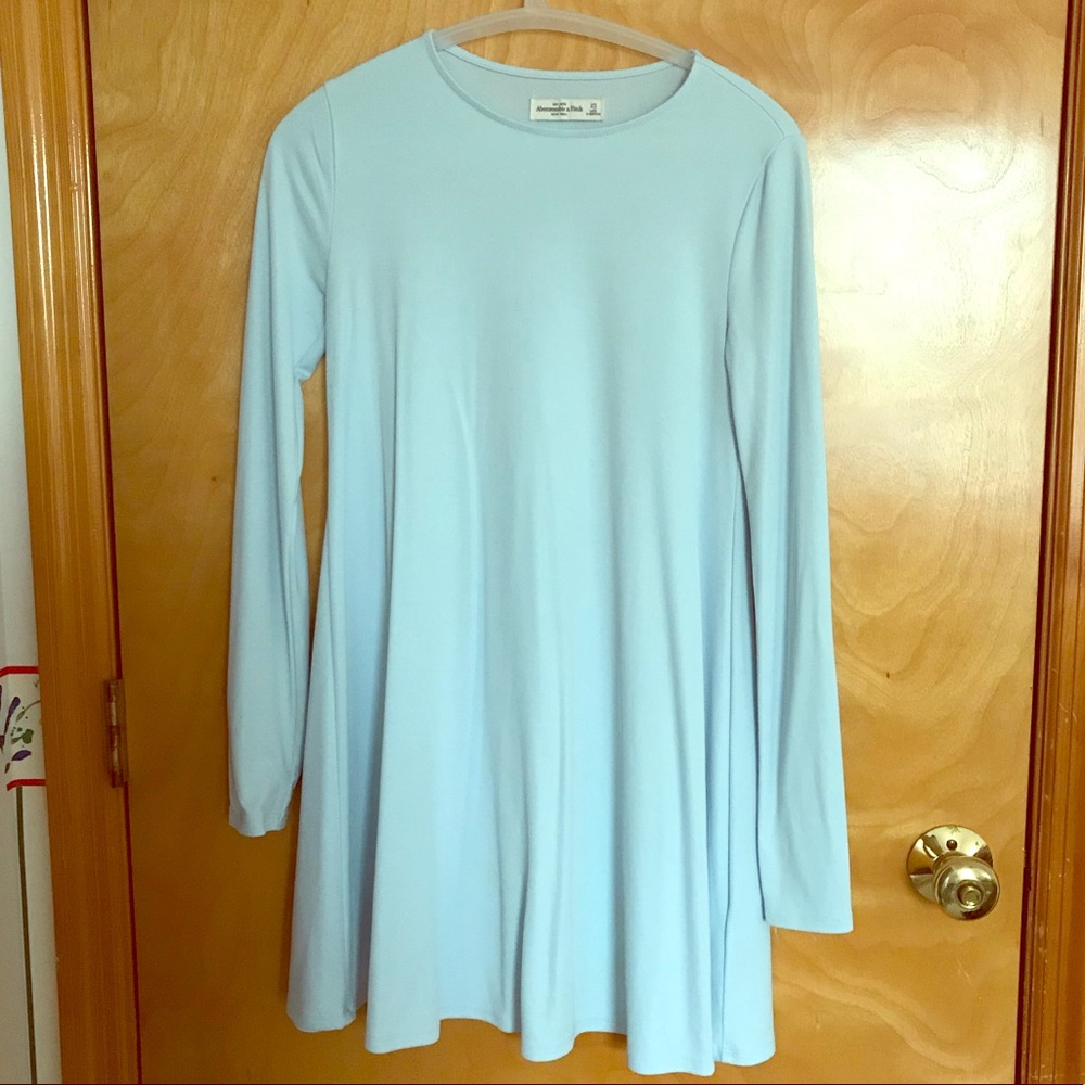 Baby blue long sleeve swing dress